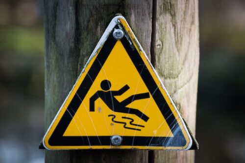 falling warning sign